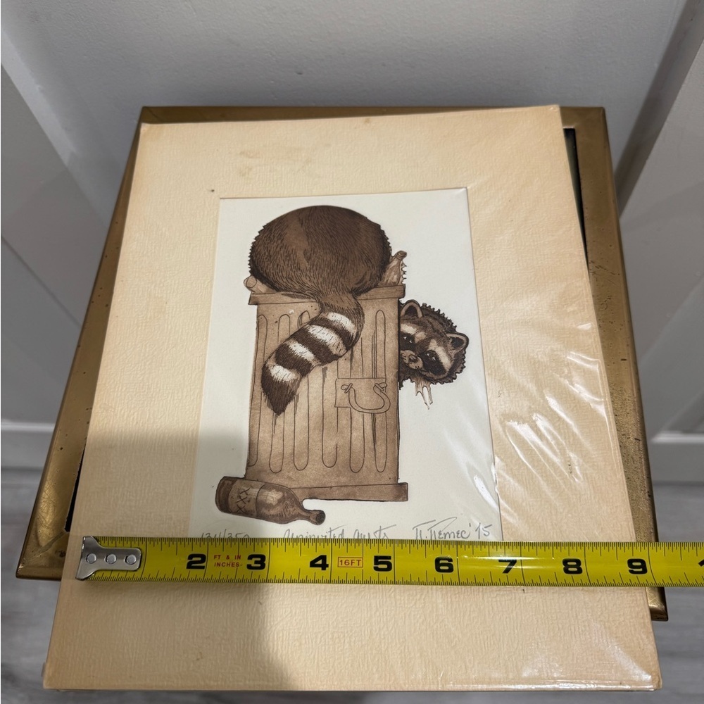 Uninvited guests Etching Print 134/350 Nancy Nemec - Picture 5 of 6